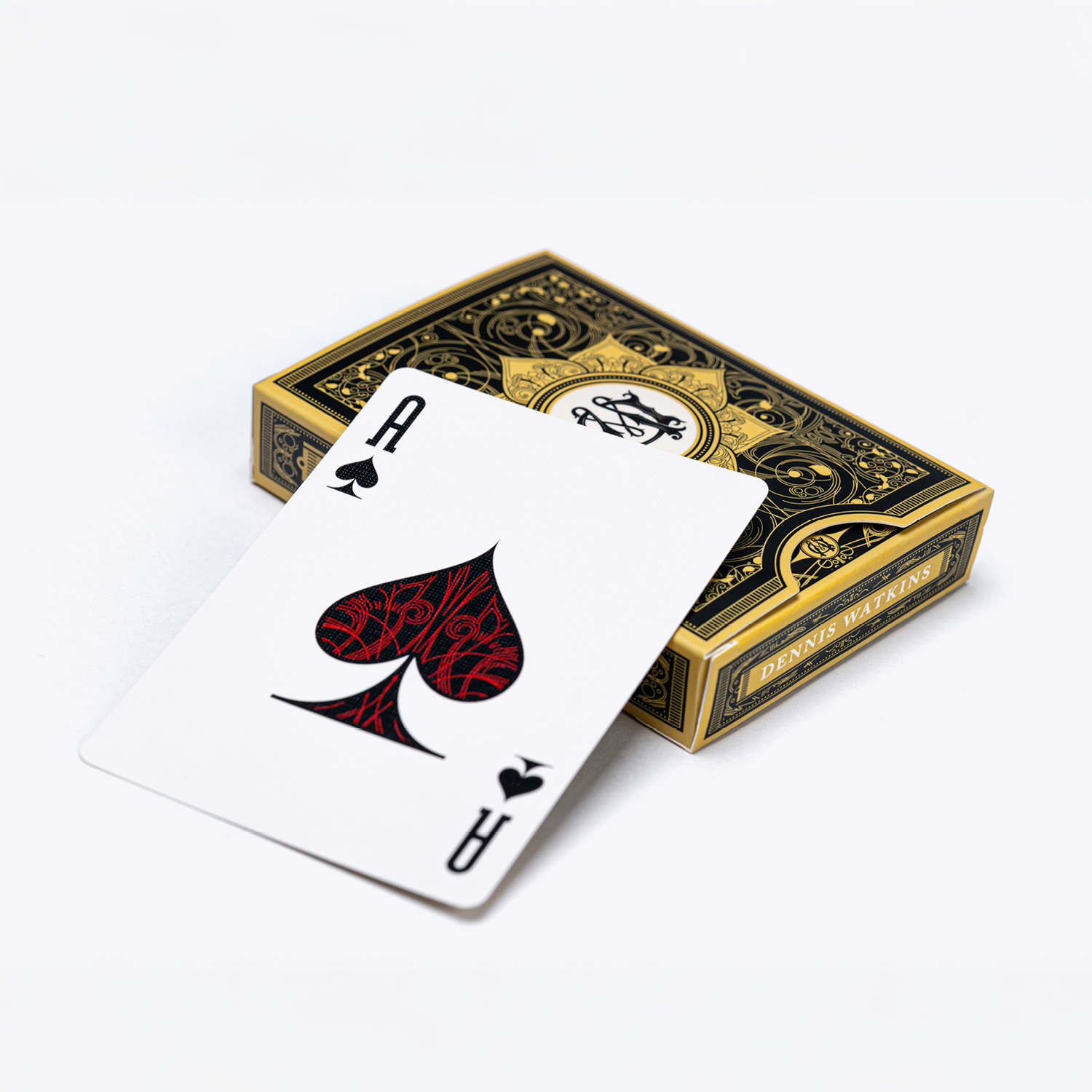 Dennis Watkins branded cards. Ace of Spades is showing. 