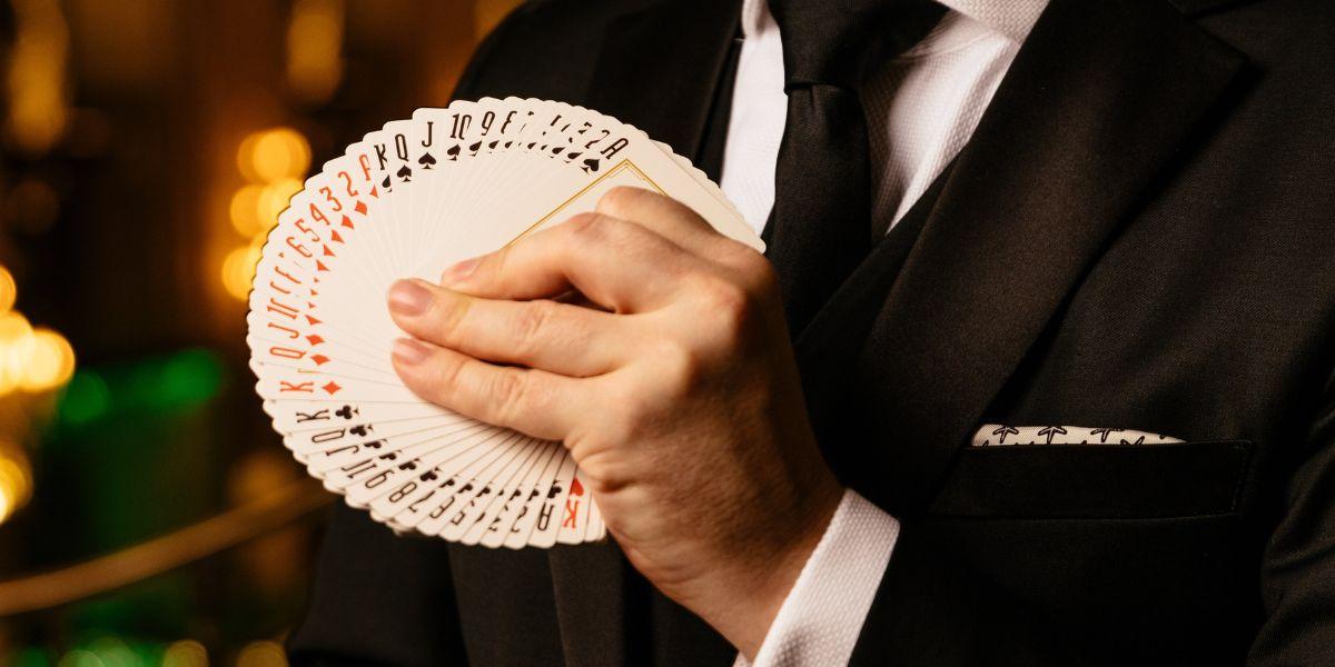 Fanned deck of cards. 